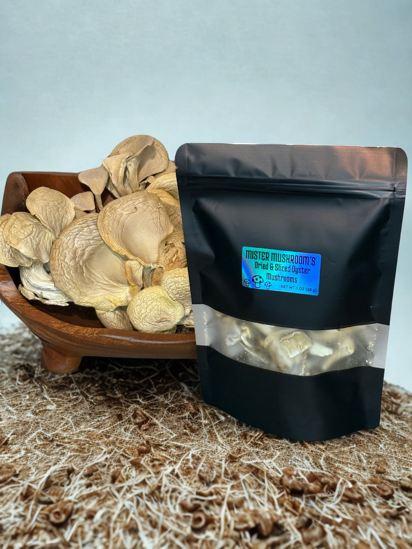 Dried & Sliced Oyster Mushrooms (Pleurotus ostreatus)