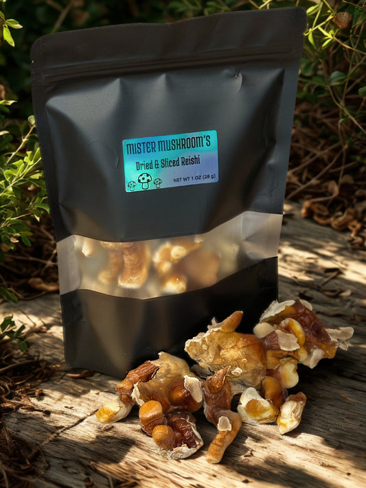Dried & Sliced Reishi Mushroom (Ganoderma lucidum)