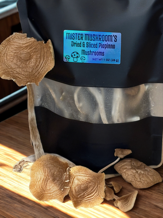 Dried & Sliced Pioppino Mushrooms (Agrocybe aegerita)